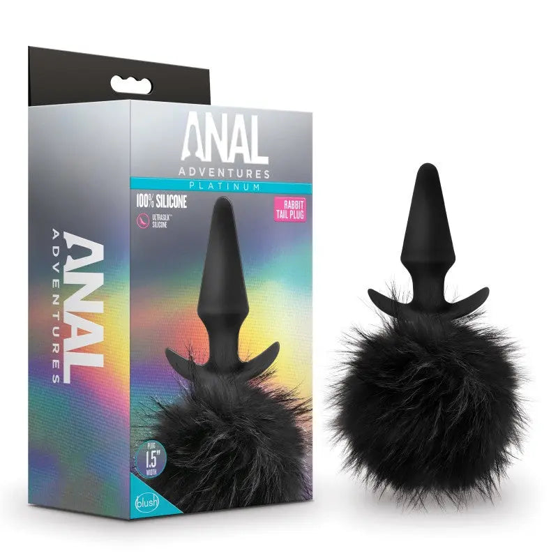 Anal Adventures Platinum Rabbit Tail Plug Blush Novelty
