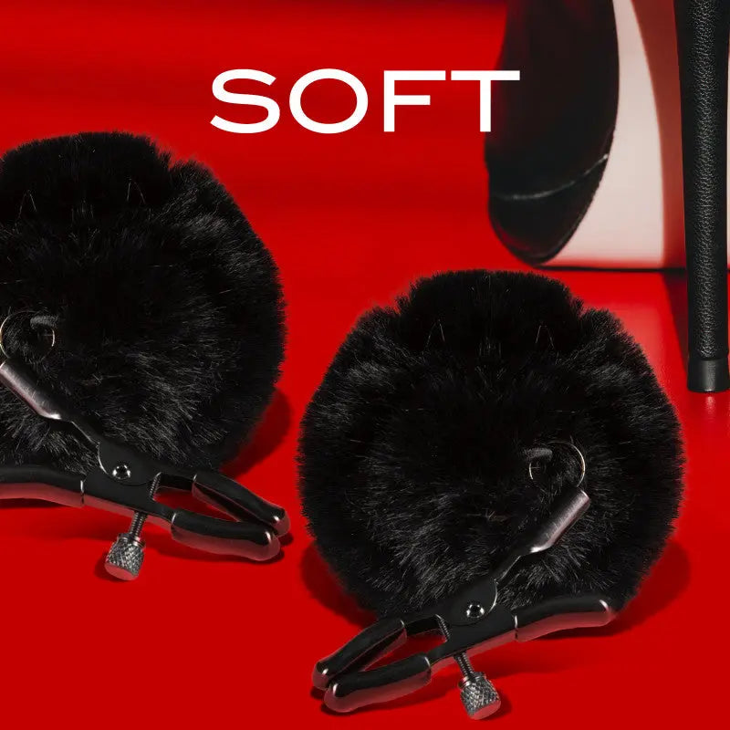 Noir Pom Adjustable Nipple Clamps Blush Novelty