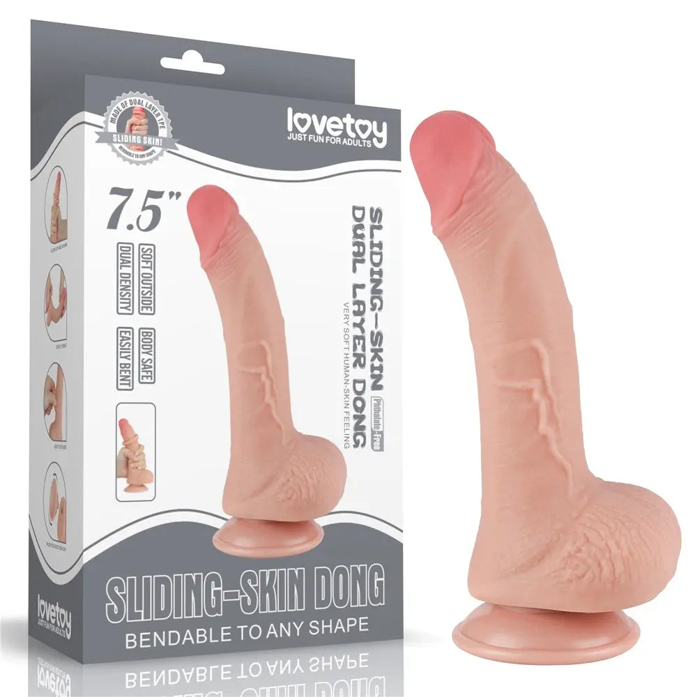 Lovetoy Sliding Skin Dual Layer Dong 7.5" Lovetoy