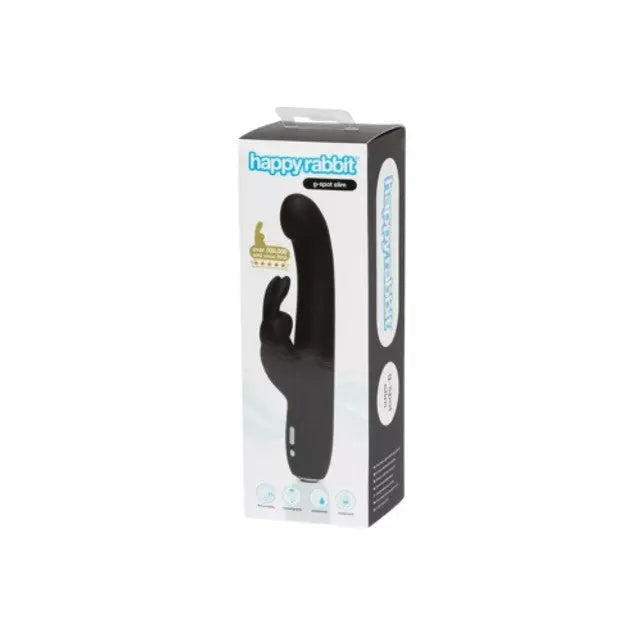 Happy Rabbit Slimline G-Spot Rechargeable Rabbit Vibrator Black Happy Rabbit
