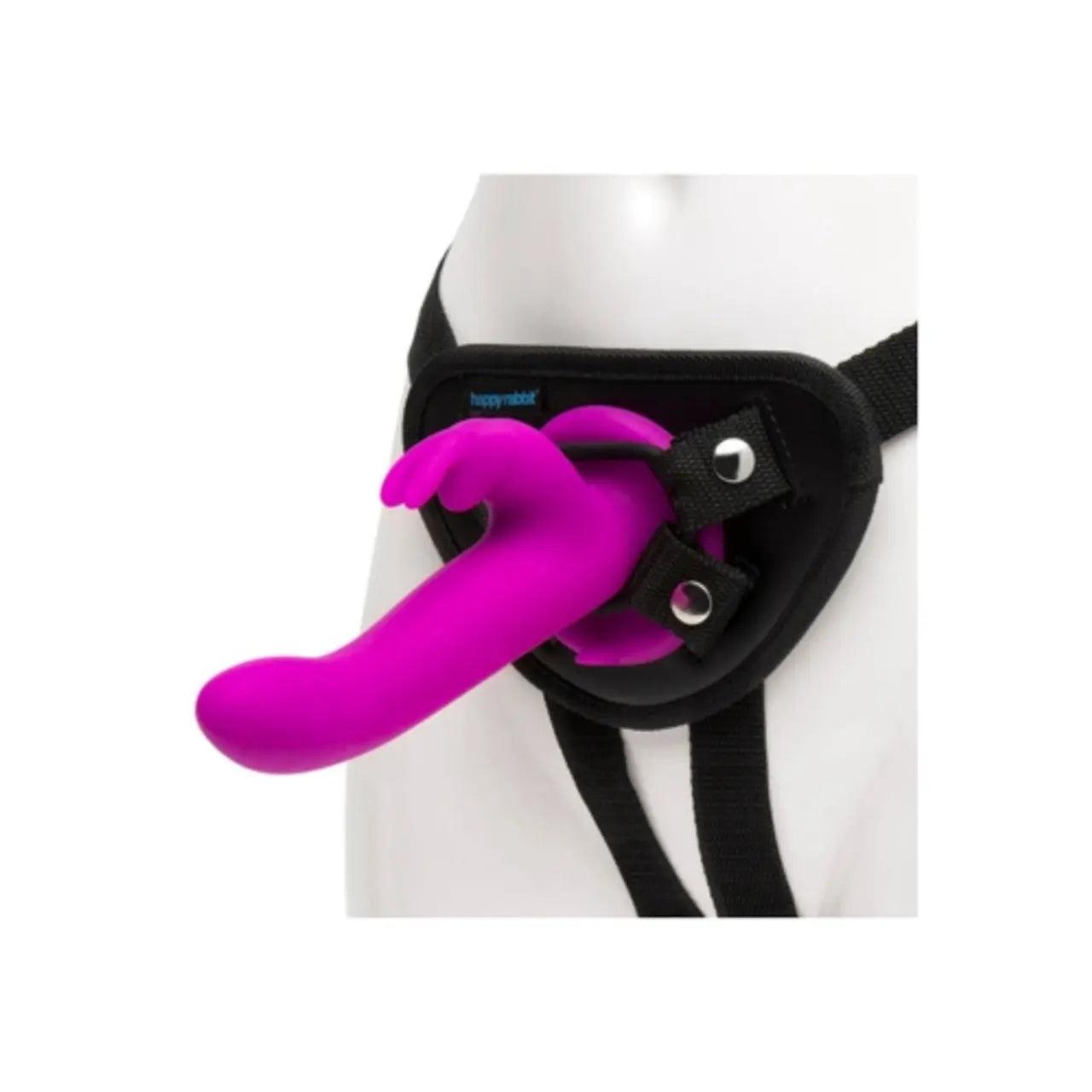 Happy Rabbit Rechargeable Vibrating Strap On Harness Set Purple Happy Rabbit