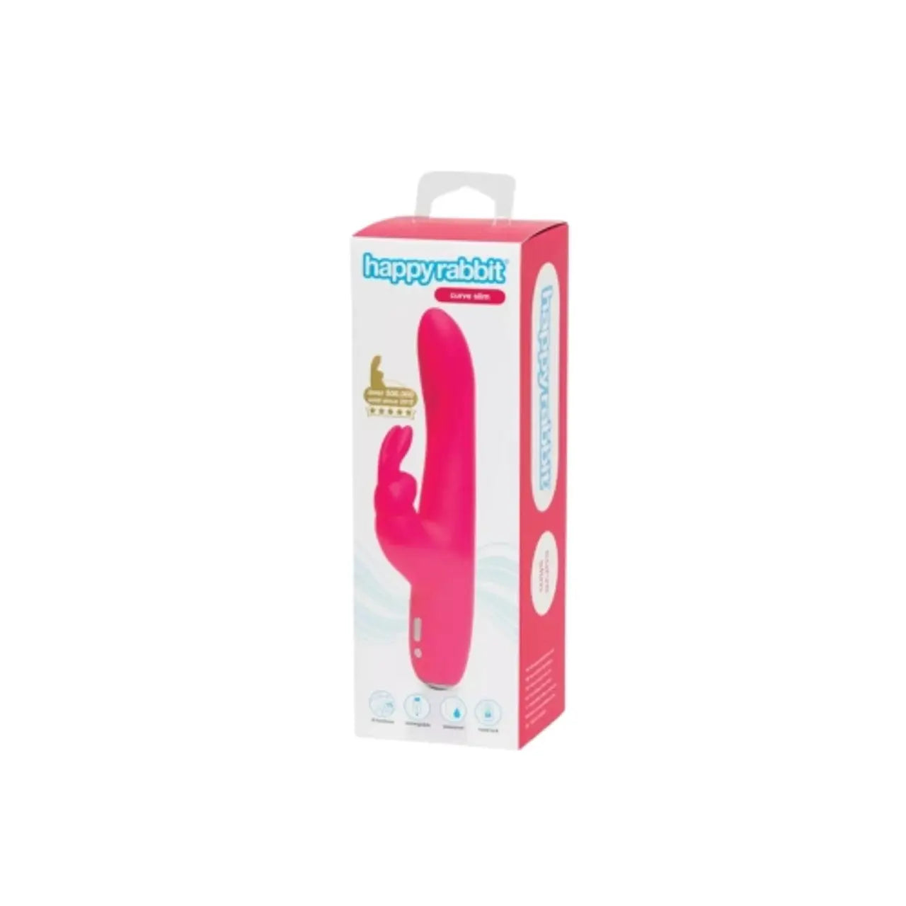 Happy Rabbit Slimline Curve Rechargeable Rabbit Vibrator Pink Happy Rabbit