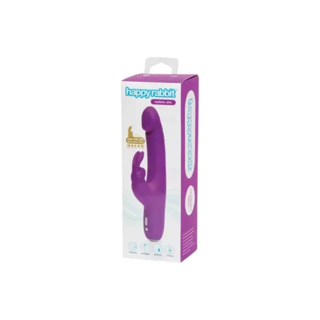 Happy Rabbit Slimline Realistic Rechargeable Rabbit Vibrator Purple Happy Rabbit