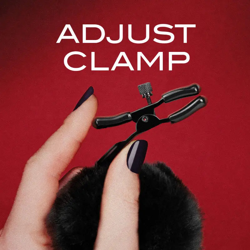 Noir Pom Adjustable Nipple Clamps Blush Novelty