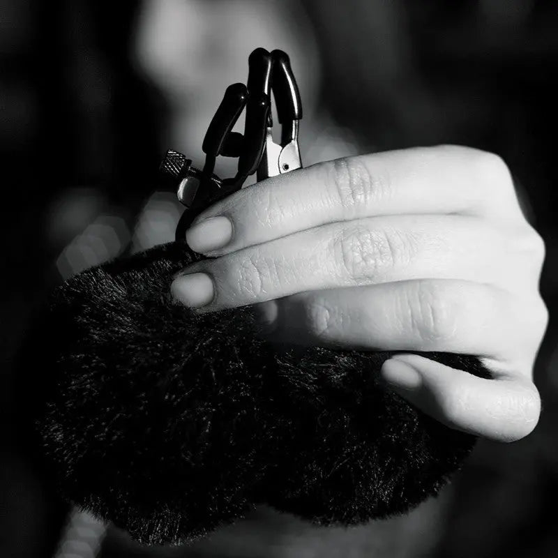 Noir Pom Adjustable Nipple Clamps Blush Novelty