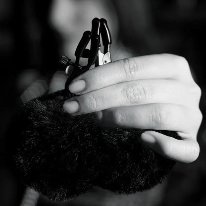 Noir Pom Adjustable Nipple Clamps Blush Novelty