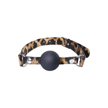 Excellent Power Leopard PU Leather with Silicone Ball Gag Excellent Power