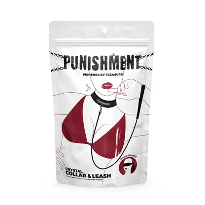 Punishment Crystal Detail Collar and 37 inch Leash Punishment